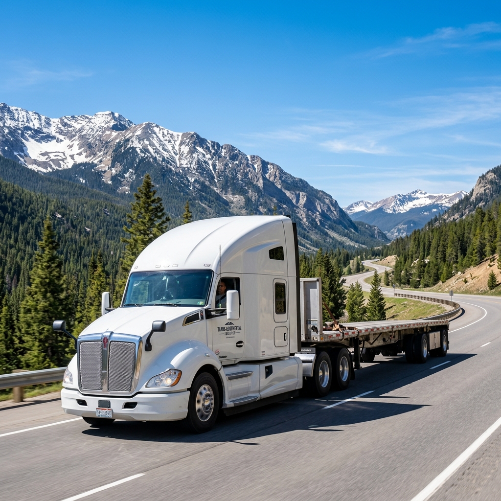 Carrier truck on highway