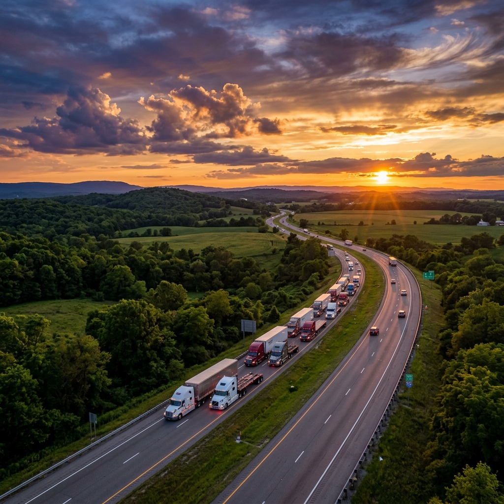 Fleet of trucks